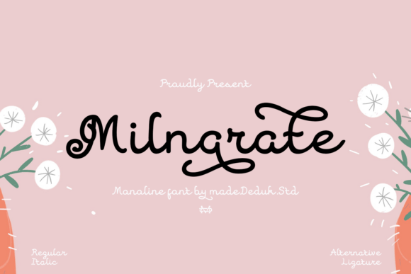 Milnarate Font: A Script Typeface for Editorial Design